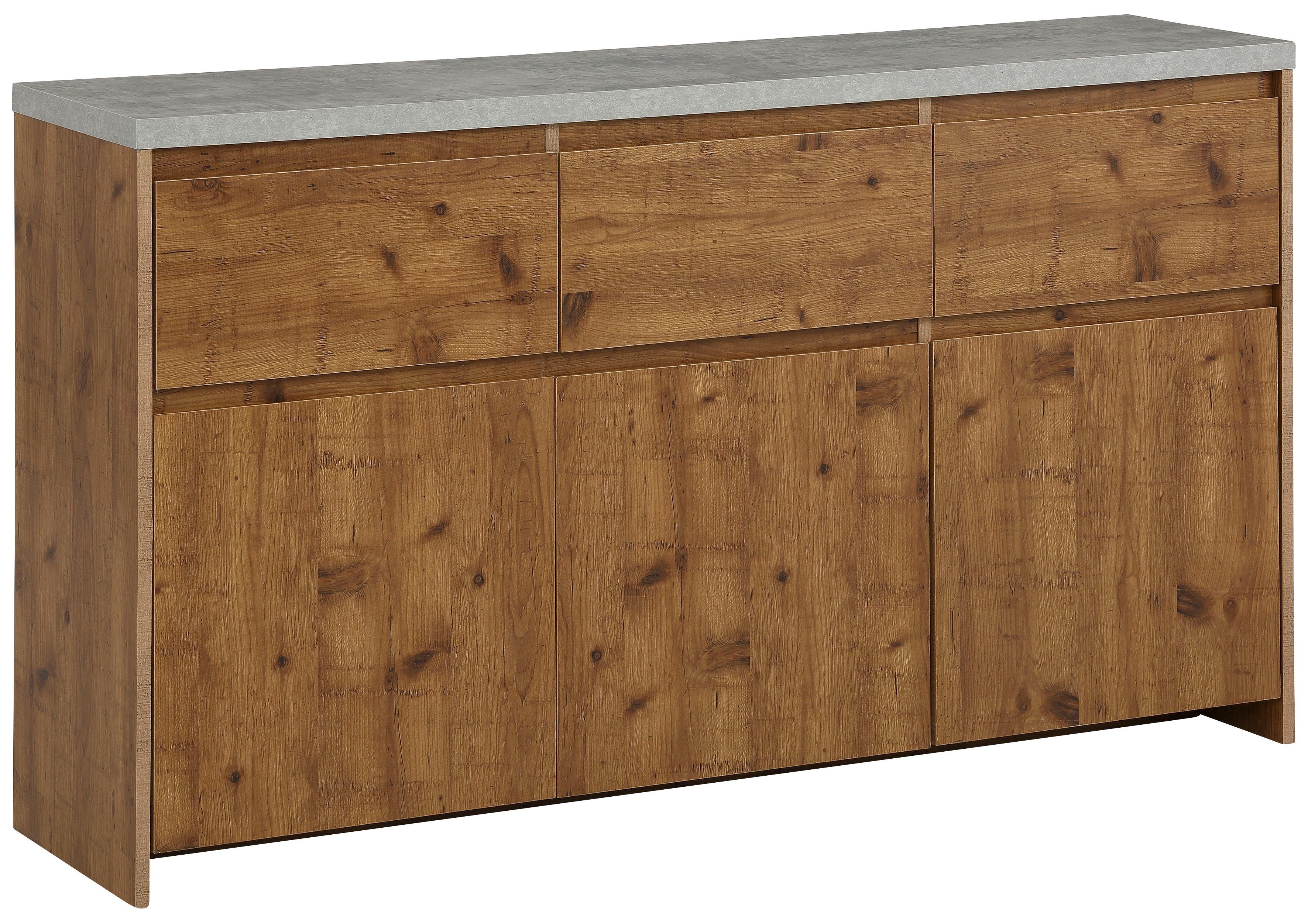 OTTO home Highboard Maribo, Kommode im modernen Landhaus-Stil, mit Betontopplatte, Breite 140 cm