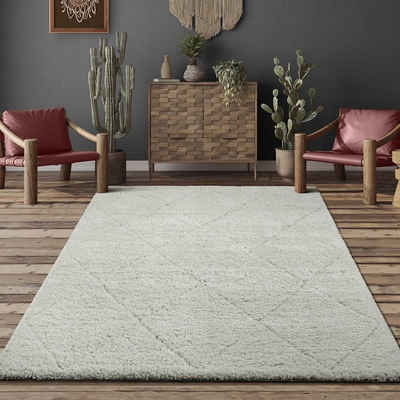 Hochflor-Teppich Pori Shaggy eleganter Designer Hochflorteppich, the carpet, Rechteck, Höhe: 30 mm, pflegeleicht, Langflor, skandinavisch