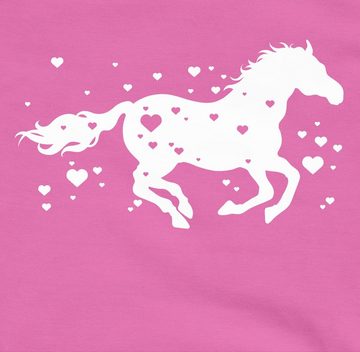 Shirtracer Hoodie Pferd mit Herzen - Tiermotiv Animal Print - Kinder Hoodie Kontrast pferde sachen für mädchen - hoodie ohne kordel pferdesport