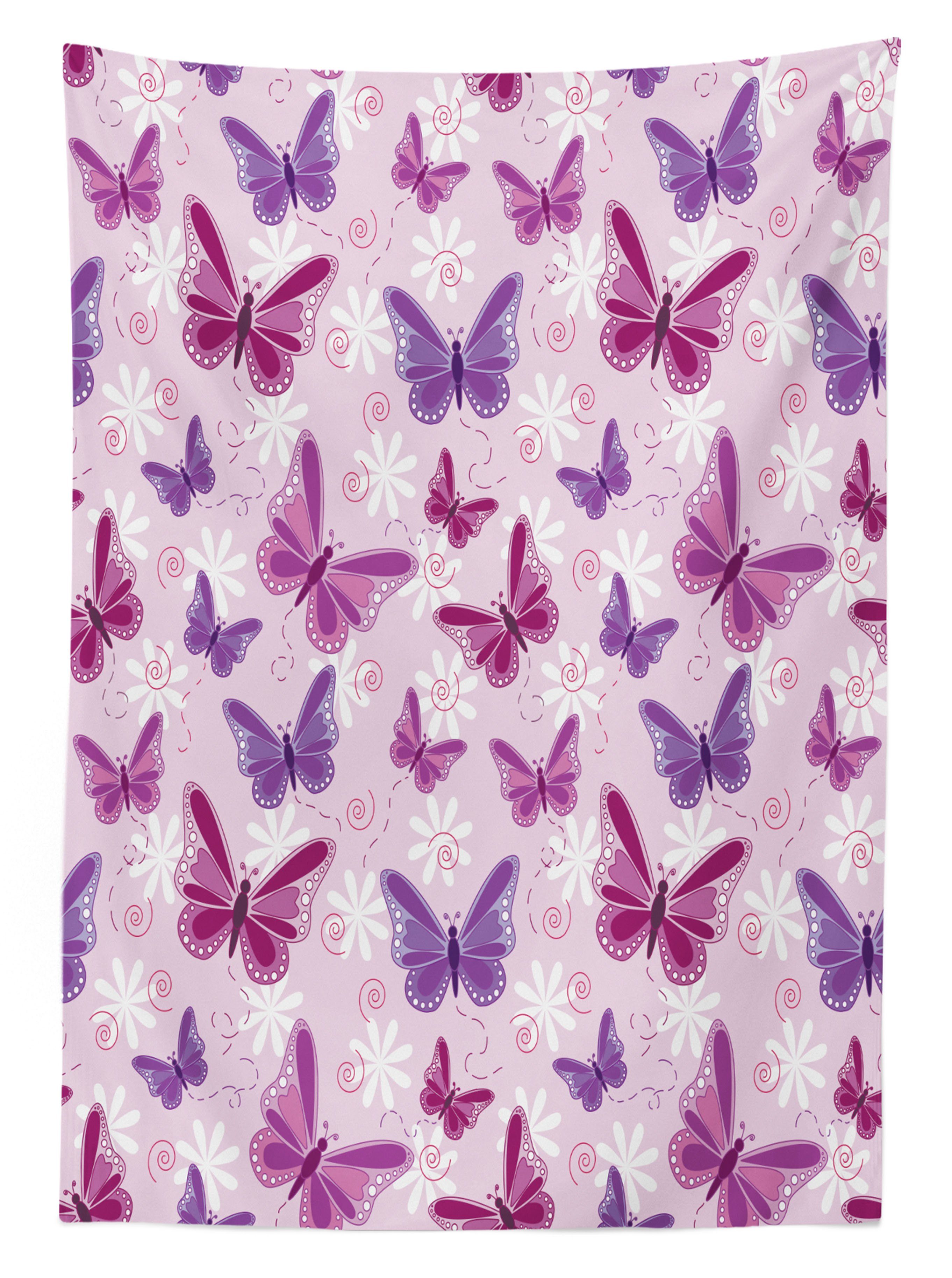 Abakuhaus Tischdecke Klare den Fairy Waschbar Schmetterlinge Außen Für Hippie Farbfest Farben, Bereich Farben geeignet