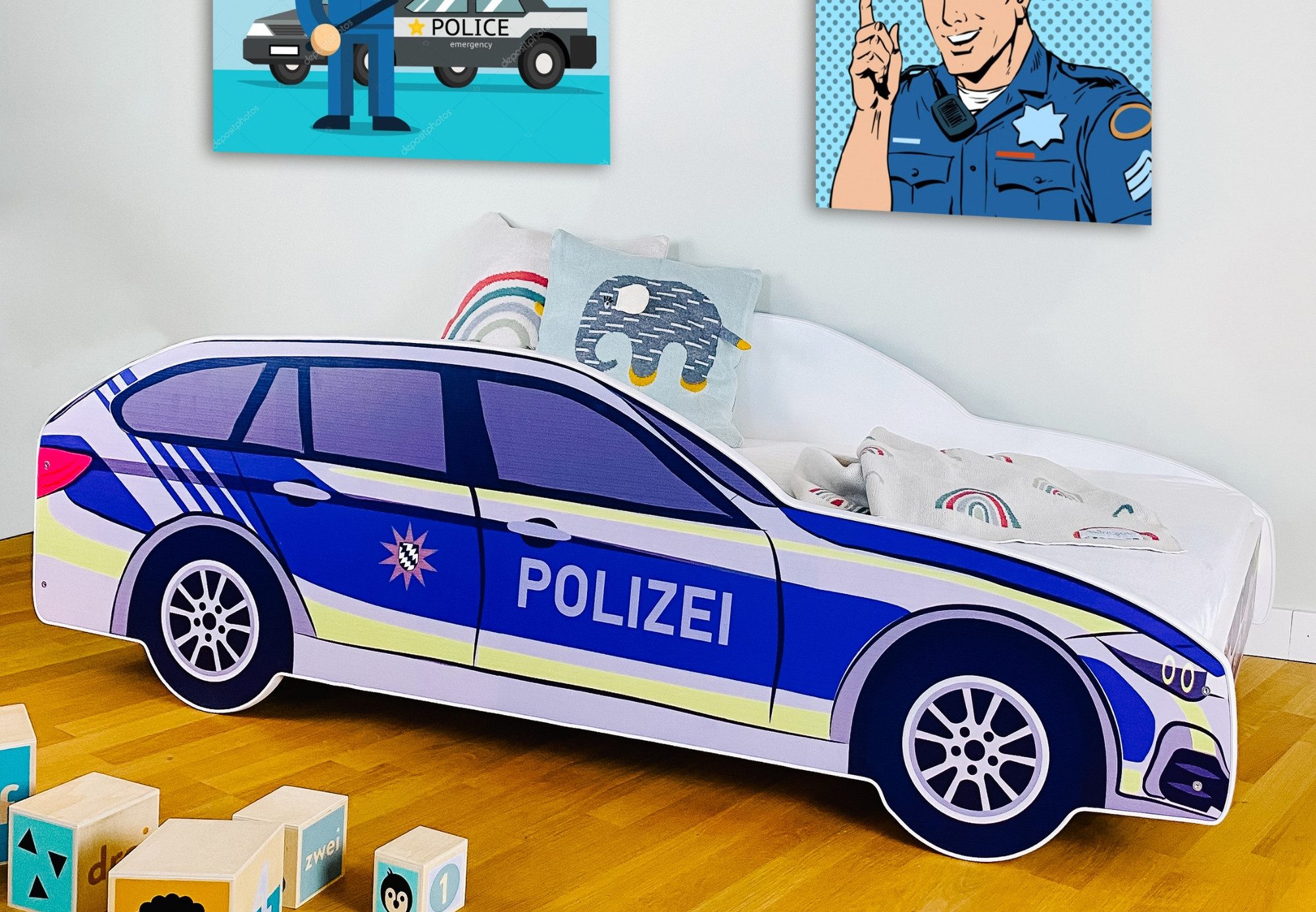 Kids Collective Autobett Kinderbett Jugendbett Polizei günstig online kaufen