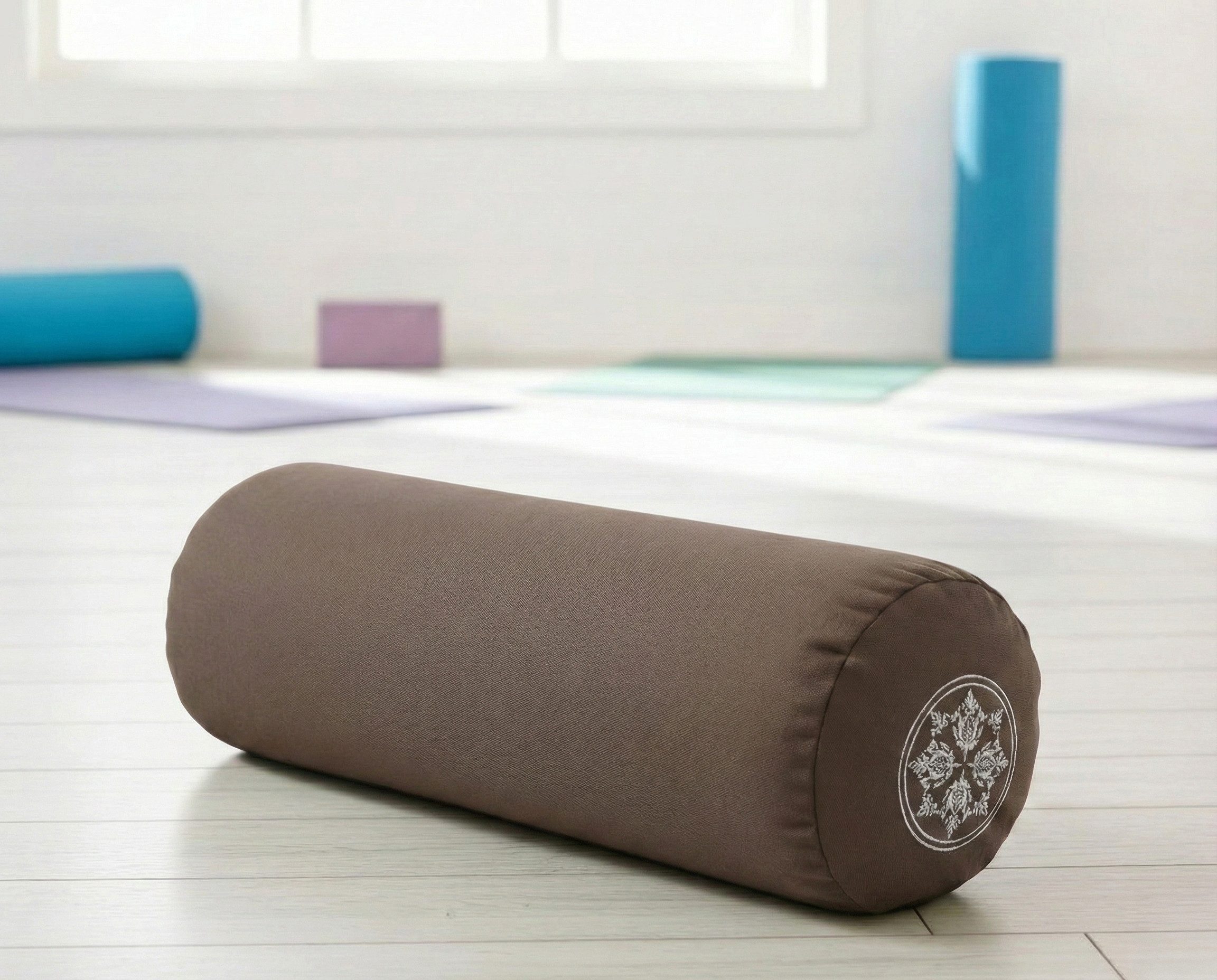 Yogishop Yogakissen Yoga-Bolster - rund - vintage - cotton - basic, Sanft fallen lassen: Bolster mit exquisit schönem, traumhaftem Bezug