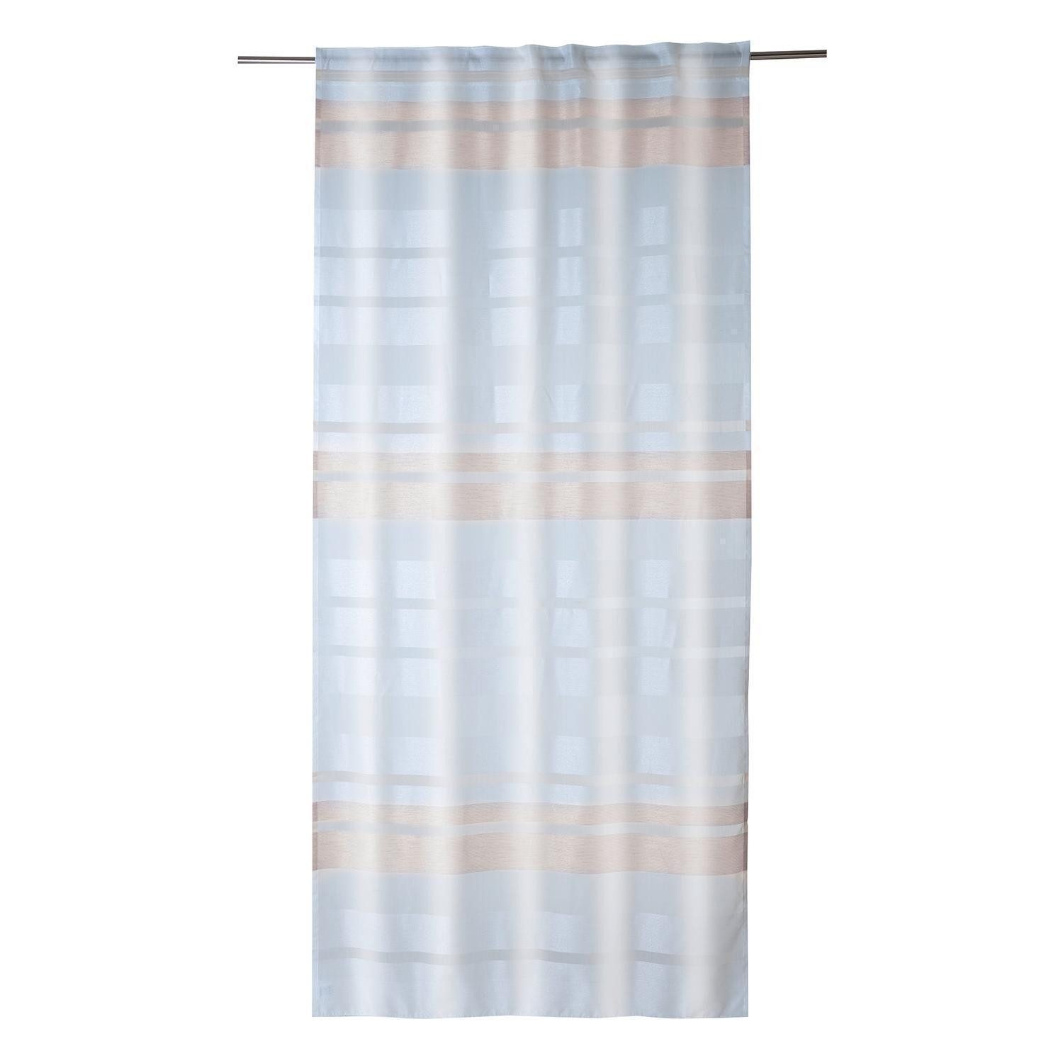 Vorhang AKZENT, 135 x 245 cm, Weiß, Sandfarben, (1 St), verdeckte Schlaufen, halbtransparent, Polyester, verdeckte Schlaufen