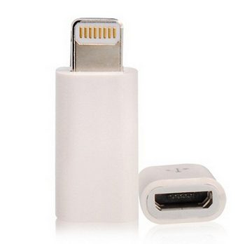 ENGELMANN Lightning auf microUSB Buchse, EnM0555 Adapter Lightning zu Micro-USB