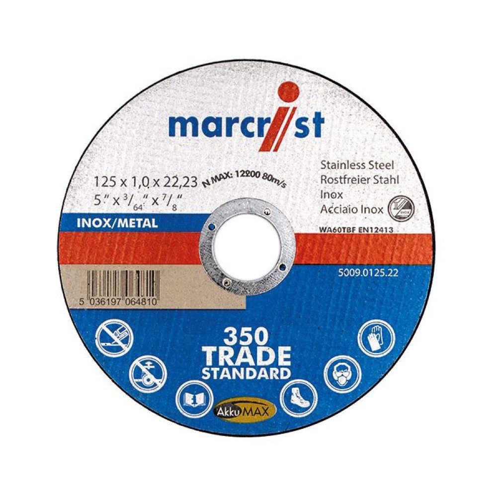 MARCRIST Trennscheibe Marcrist 350 - ultradünne Metall-Trennscheibe 125 × 1,0 × 22,2 mm