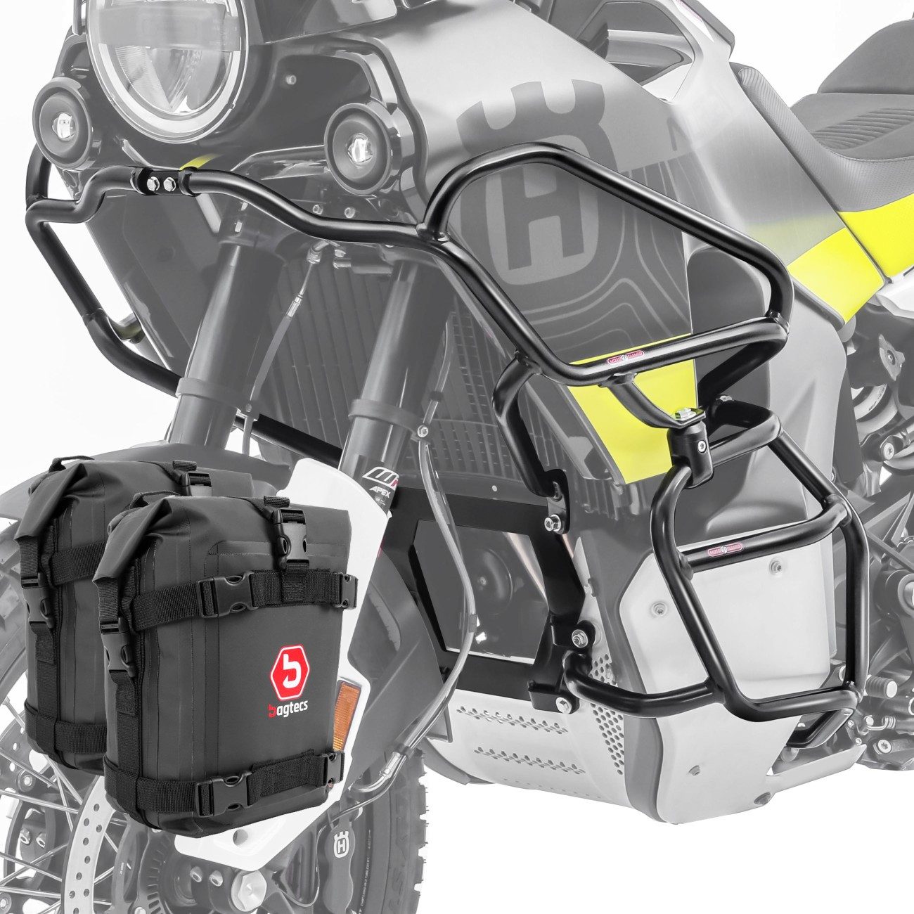 Motoguard Motor-Schutzhülle Sturzbügel + Taschen für Husqvarna Norden 901 21-26 Schutzbügel schwar