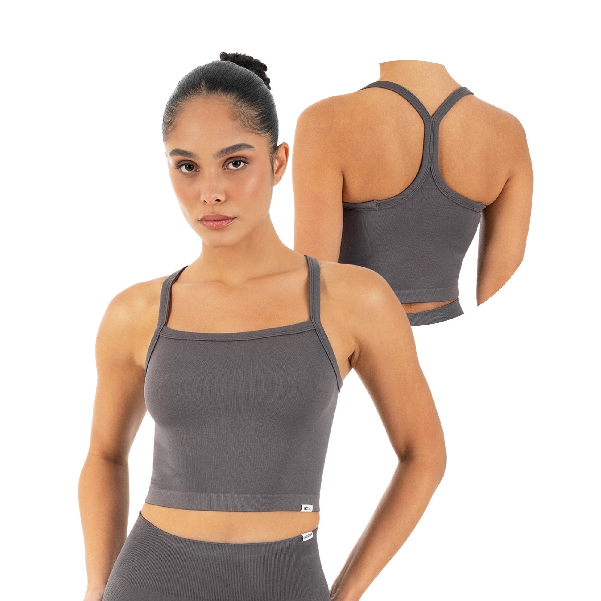 Smilodox Tanktop Vonda, Crop Top Damen, Sport-Top für Gym,Yoga & Freizeit Racerback, Seamless, Shaped Fit, Rundhals, atmungsaktiv