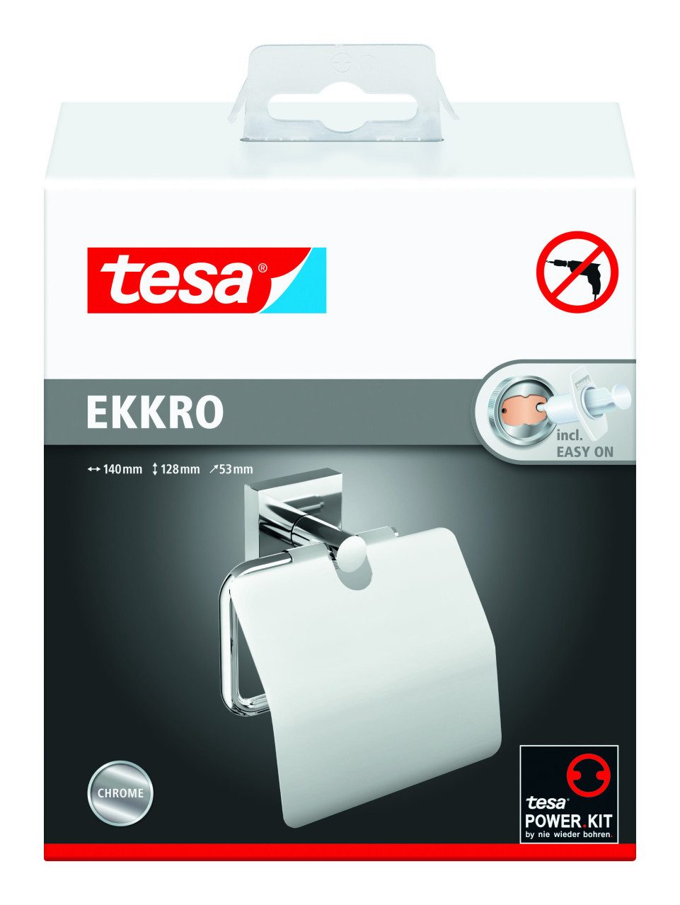 tesa Toilettenpapierhalter tesa Toilettenpapierhalter Ekkro mit Deckel chrom
