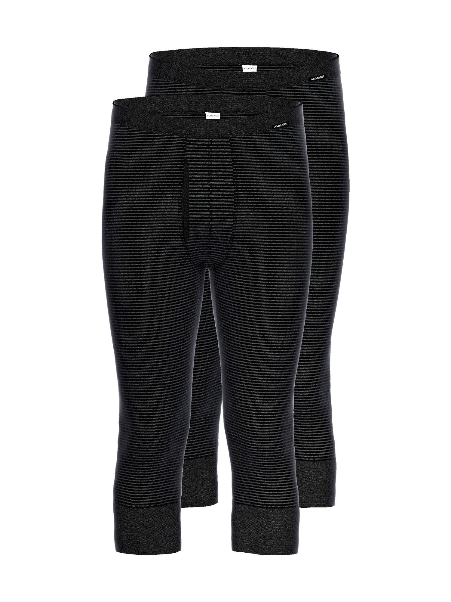 Ammann Lange Unterhose 2er Pack 3/4 lange Unterhose mit Eingriff Day Clas (Packung, 2-St) Feinripp mit Baumwollanteil, mit Eingriff