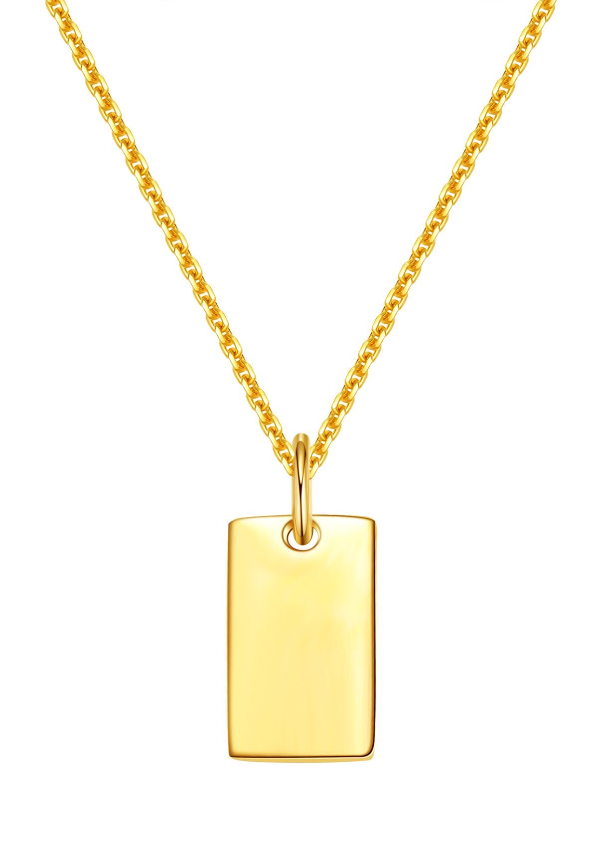Dear Me Goldkette Viereck Charm, 585 Gold Kette, 14K Massivgold Halskette R günstig online kaufen