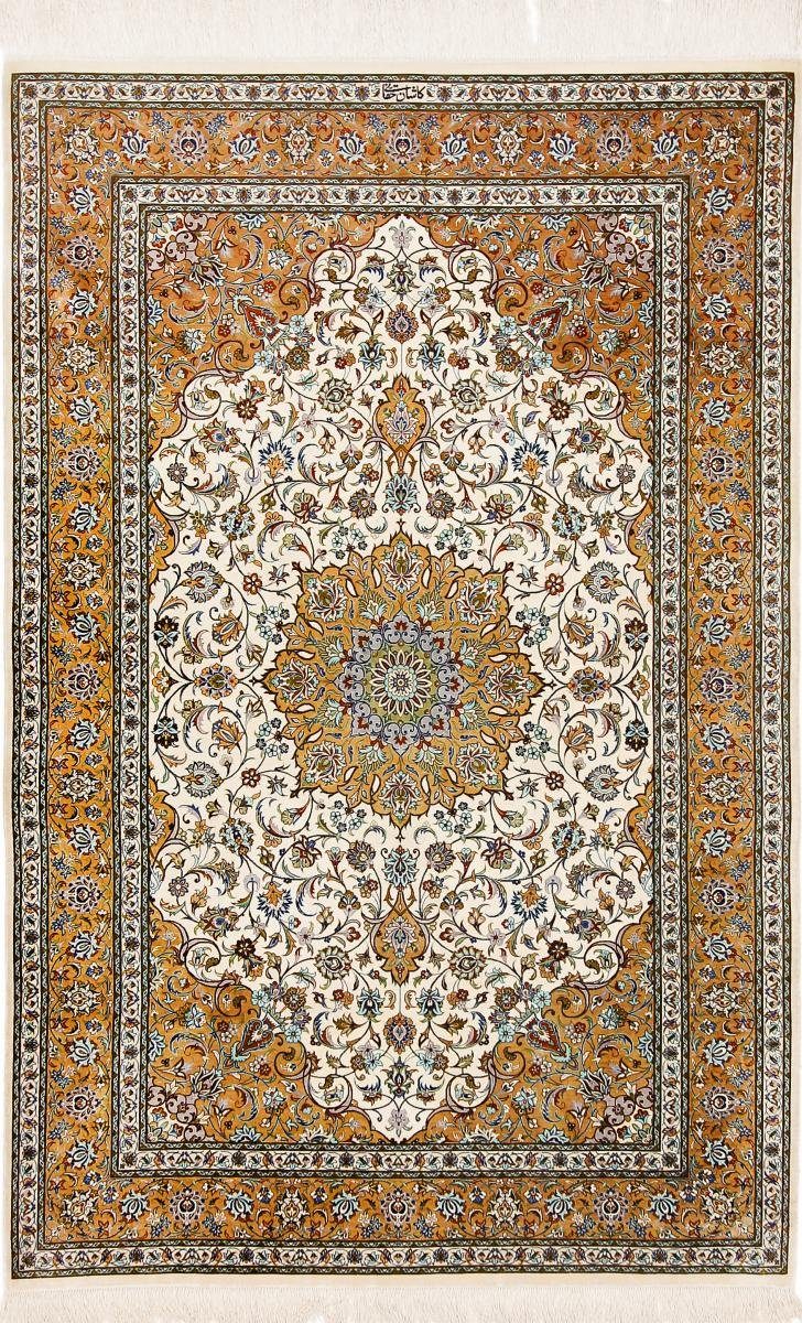 Seidenteppich Ghom Seide Keshani Falah 131x201 Handgeknüpfter Orientteppich, Nain Trading, rechteckig, Höhe: 3 mm