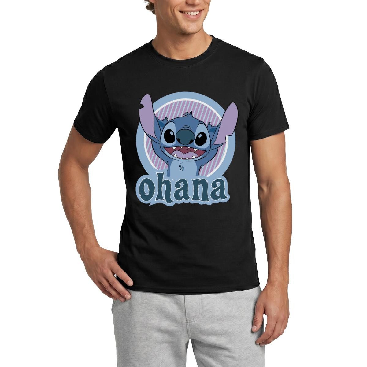 Spreadshirt T-Shirt Lilo & Stitch Ohana Männer T-Shirt (1-tlg)