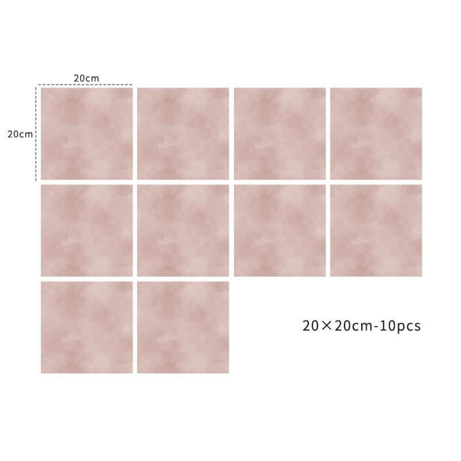 LuxusKollektion Fliesenaufkleber Vinyl Bodenfliesen Aufkleber Rosa (10 St)