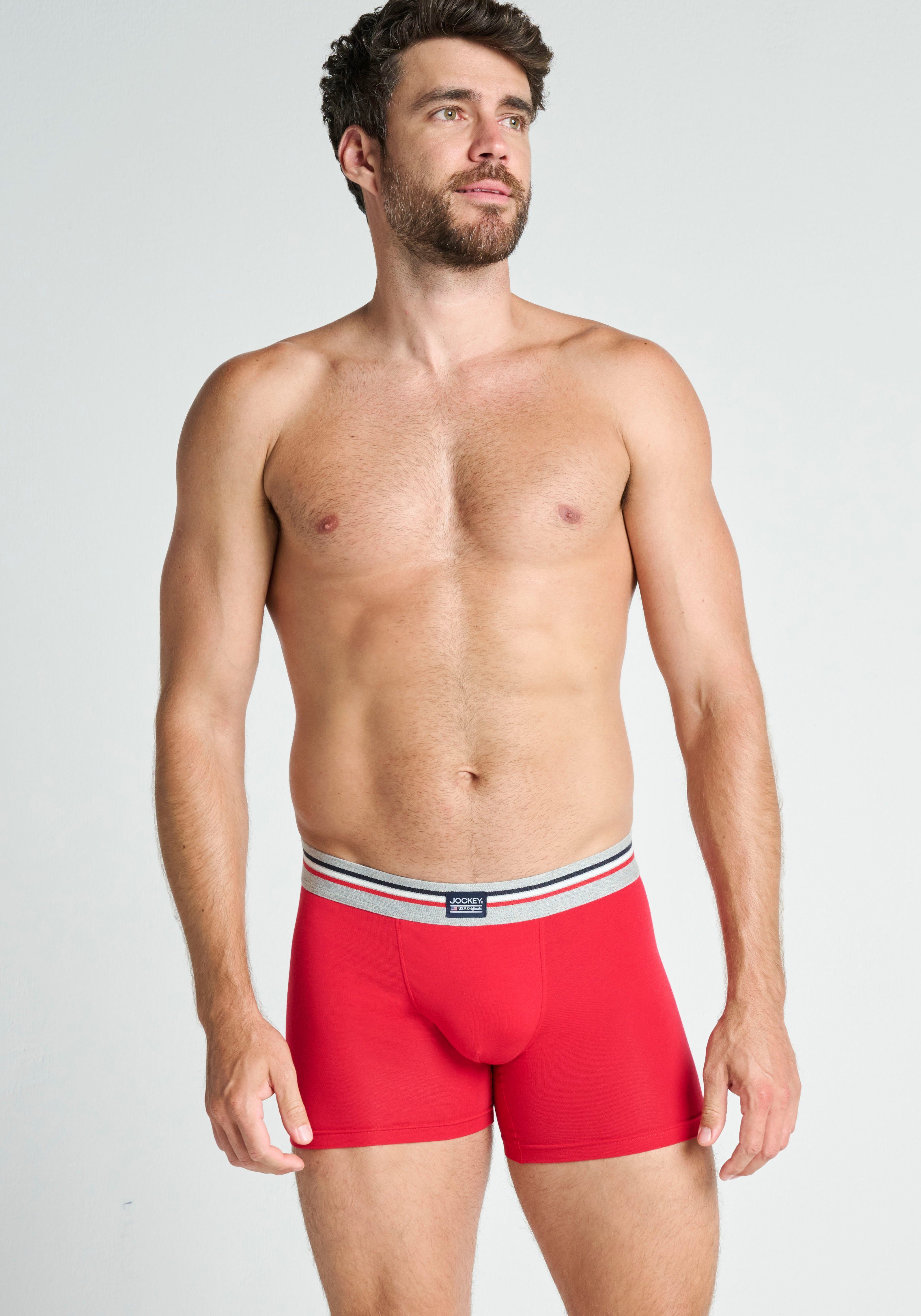 Jockey Trunk Cotton Stretch (3er Pack) Mittlere Bundhöhe, längeres Bein, Logobund – Bild 2 von 5