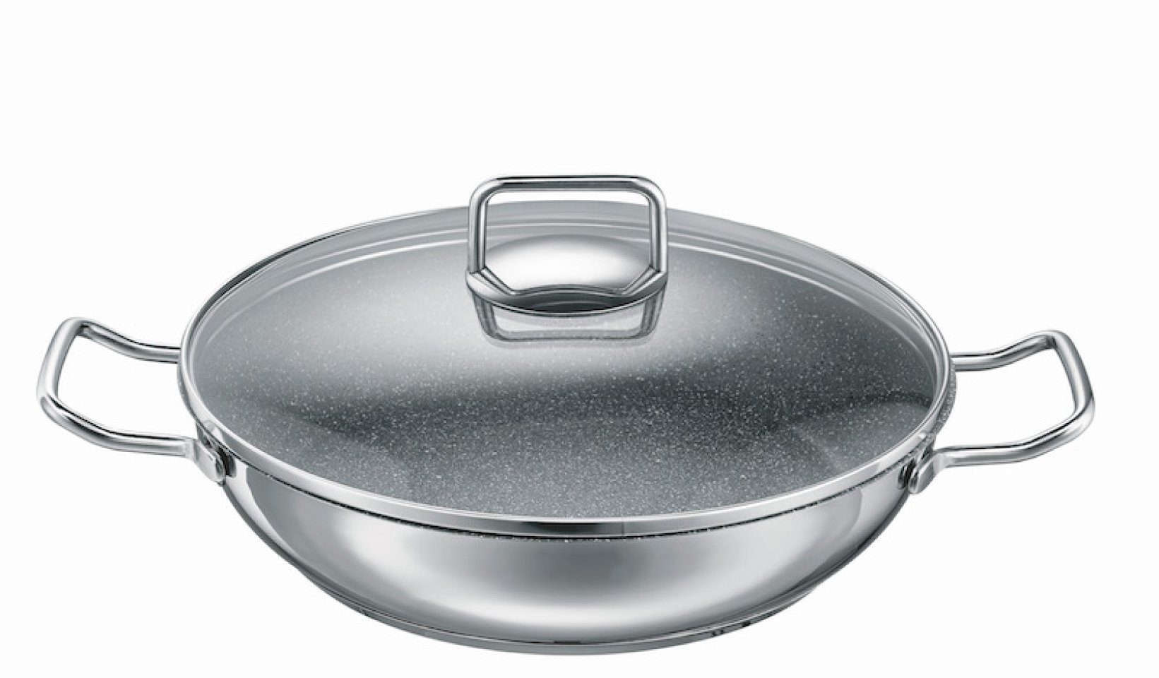 SCHULTE-UFER Schmorpfanne Profi-Style, Edelstahl (Set, 1 x Pfanne, 1 x Deckel), Ø 24 cm