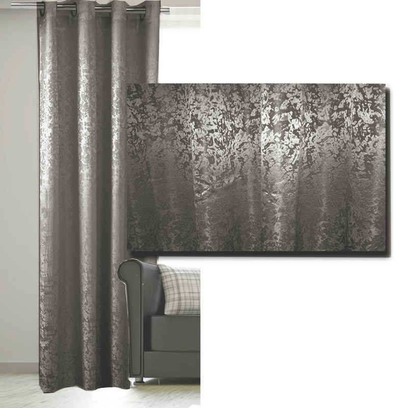 Vorhang, JEMIDI, Vorhang blickdicht 140x245cm - Gardine mit Ösen Anbringung - Ösenschal Dekoschal Glanz Optik - 100% Polyester für Wohnzimmer Schlafzimmer