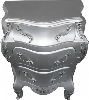 Casa Padrino Kommode Casa Padrino Barock Kommode Silber B68 H79.5 cm - Handgefertigte Möbel