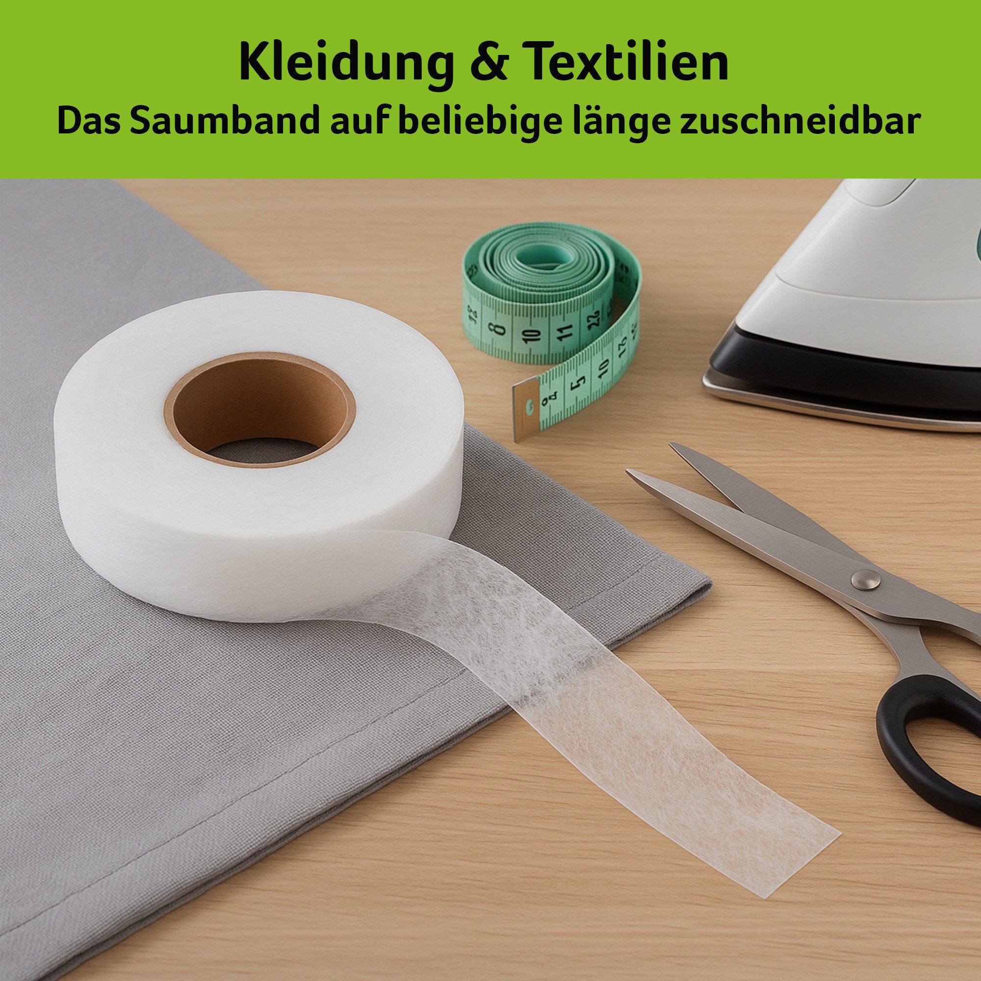 Bestlivings Bastelband Saumband, Bügelband, säumen und kürzen ohne nähen, Extra stark zum aufbügeln
