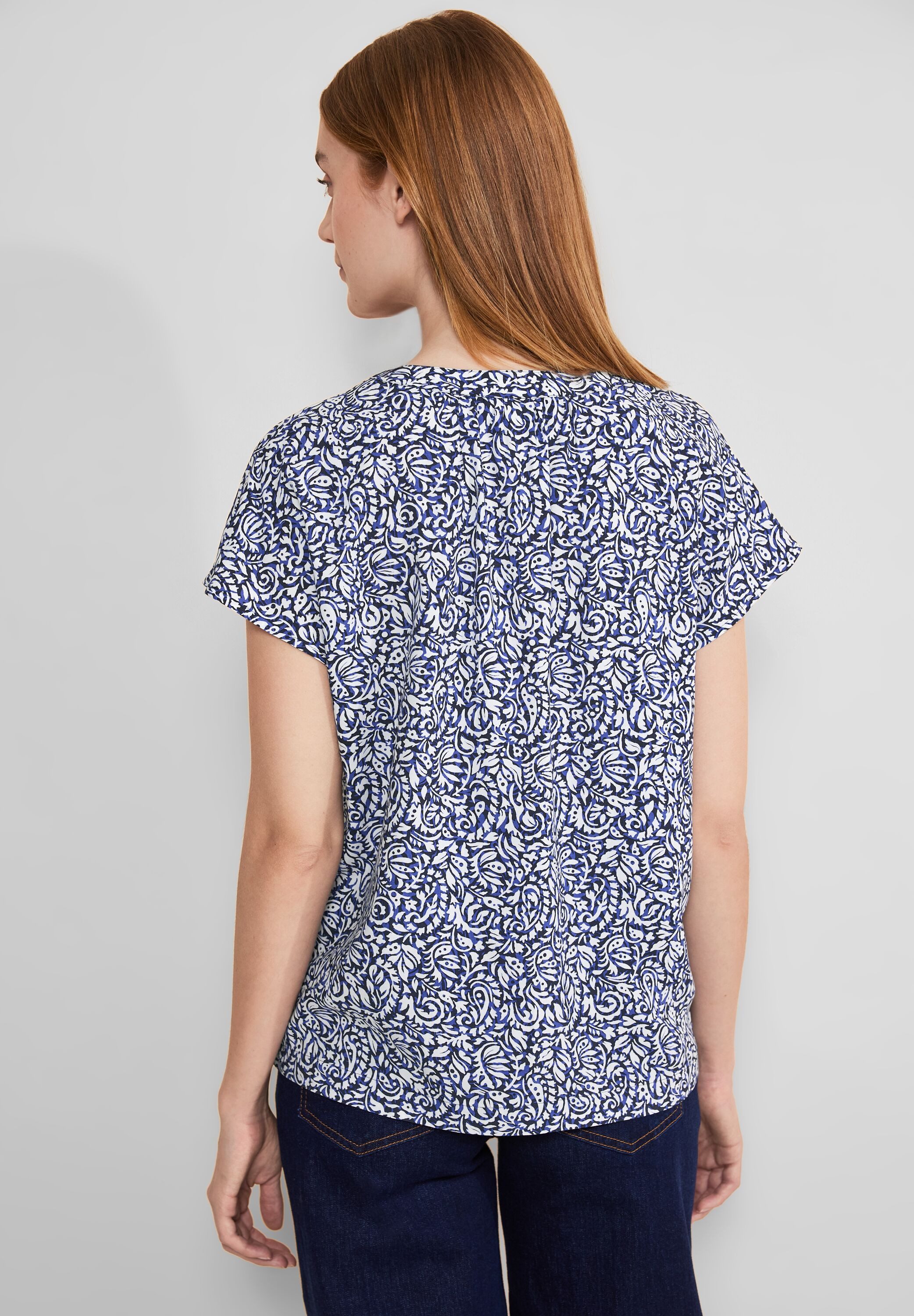STREET ONE Blusentop gemustert und aus günstig online kaufen