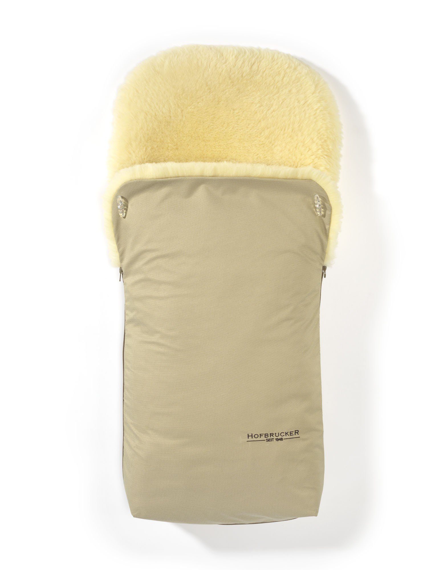 Hofbrucker seit 1948 Fußsack Hofbrucker Lammfell-Fußsack Putzi für Kinderwagen und Buggy, warmer Winterfußsack mit echtem Lammfell wasserabweisend und windabweisend Oberteil abnehmbar Made in Germany