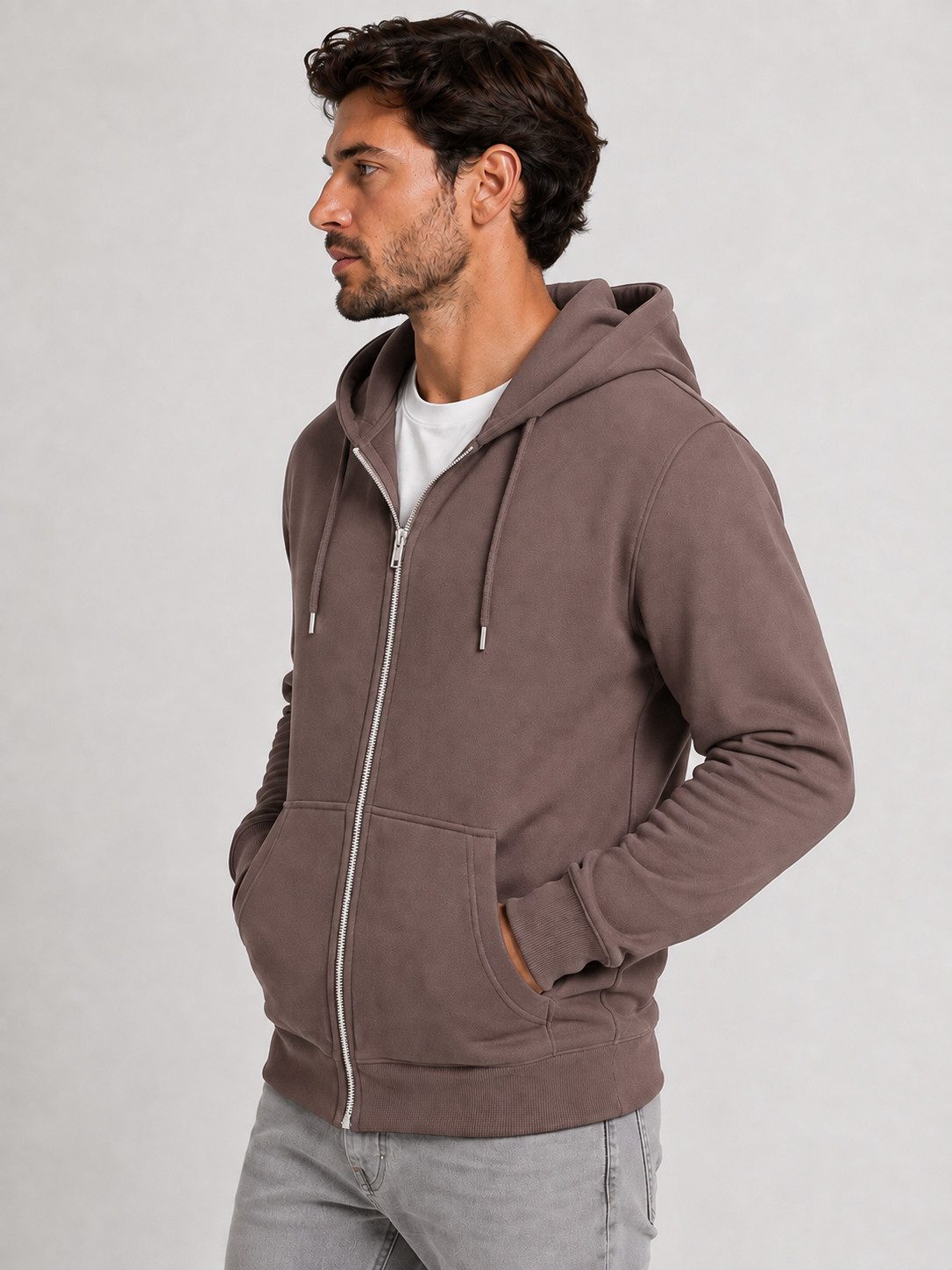 Smith & Solo Hoodie Herren - Sweatshirt mit Reißverschluss Zipper Sweatjacke Baumwollmix – Bild 2 von 5