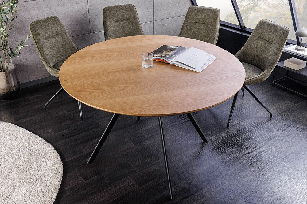 riess-ambiente Esstisch ATELIER 120cm natur/schwarz -Holz-Optik, Metallbeine, rund, 4 Personen (Einzelartikel, 1-St), moderner Tisch - ideal für Küche, Esszimmer, Wohnzimmer und Büro