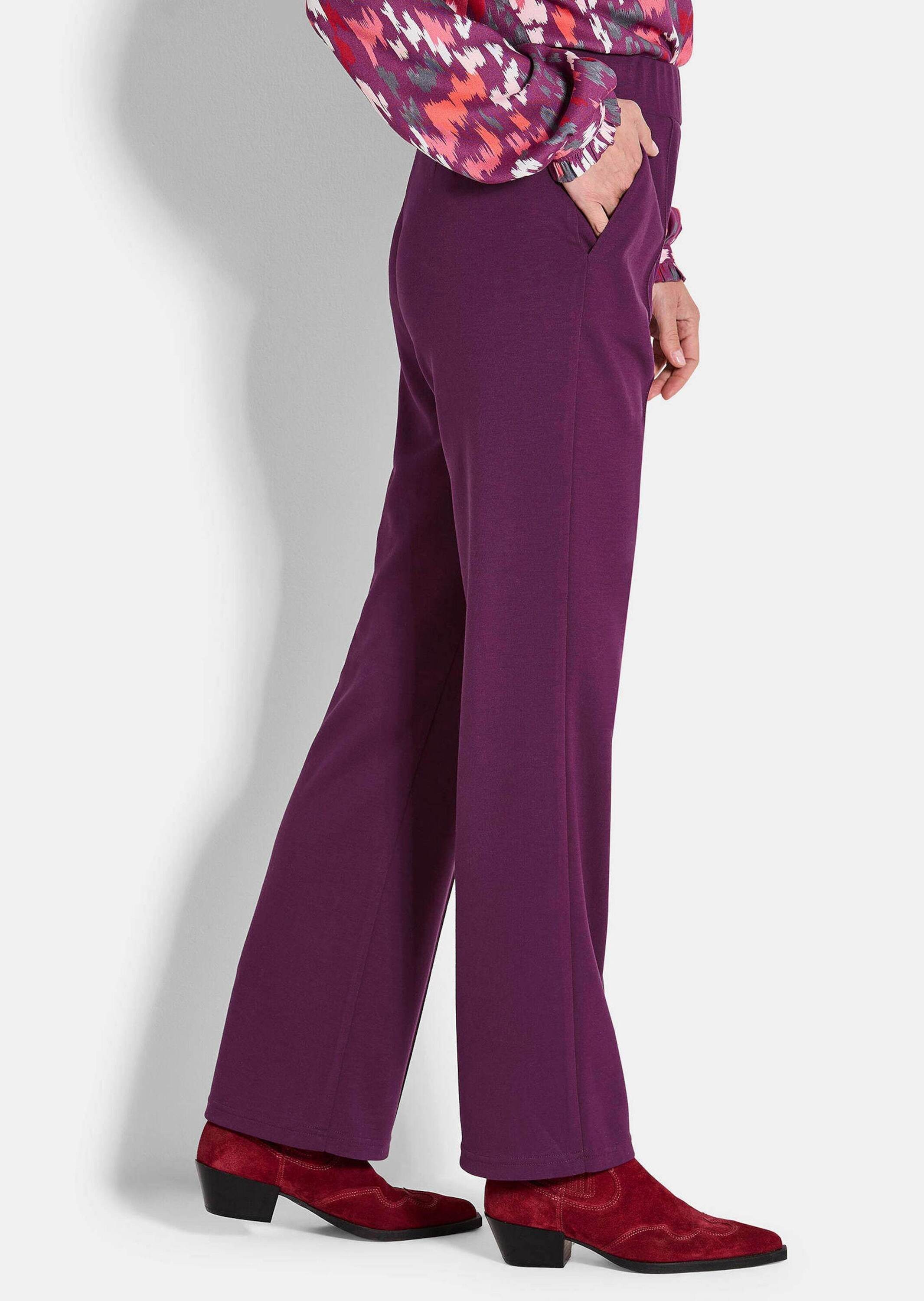 GOLDNER Stoffhose Kurzgröße: Weite Stoffhose VERA mit Biesen Lange Hose mit Rundum-Dehnbund, Biesen und Taschen