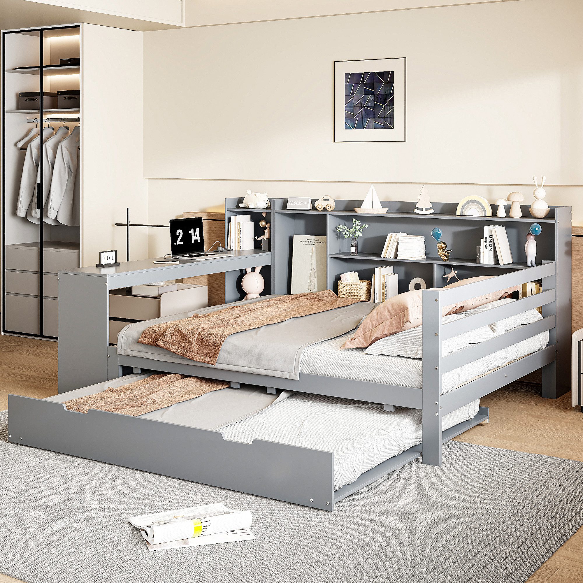 REDOM Schlafsofa Daybett,Funktionsbett,Stauraumbett, aus Massivholz mit günstig online kaufen