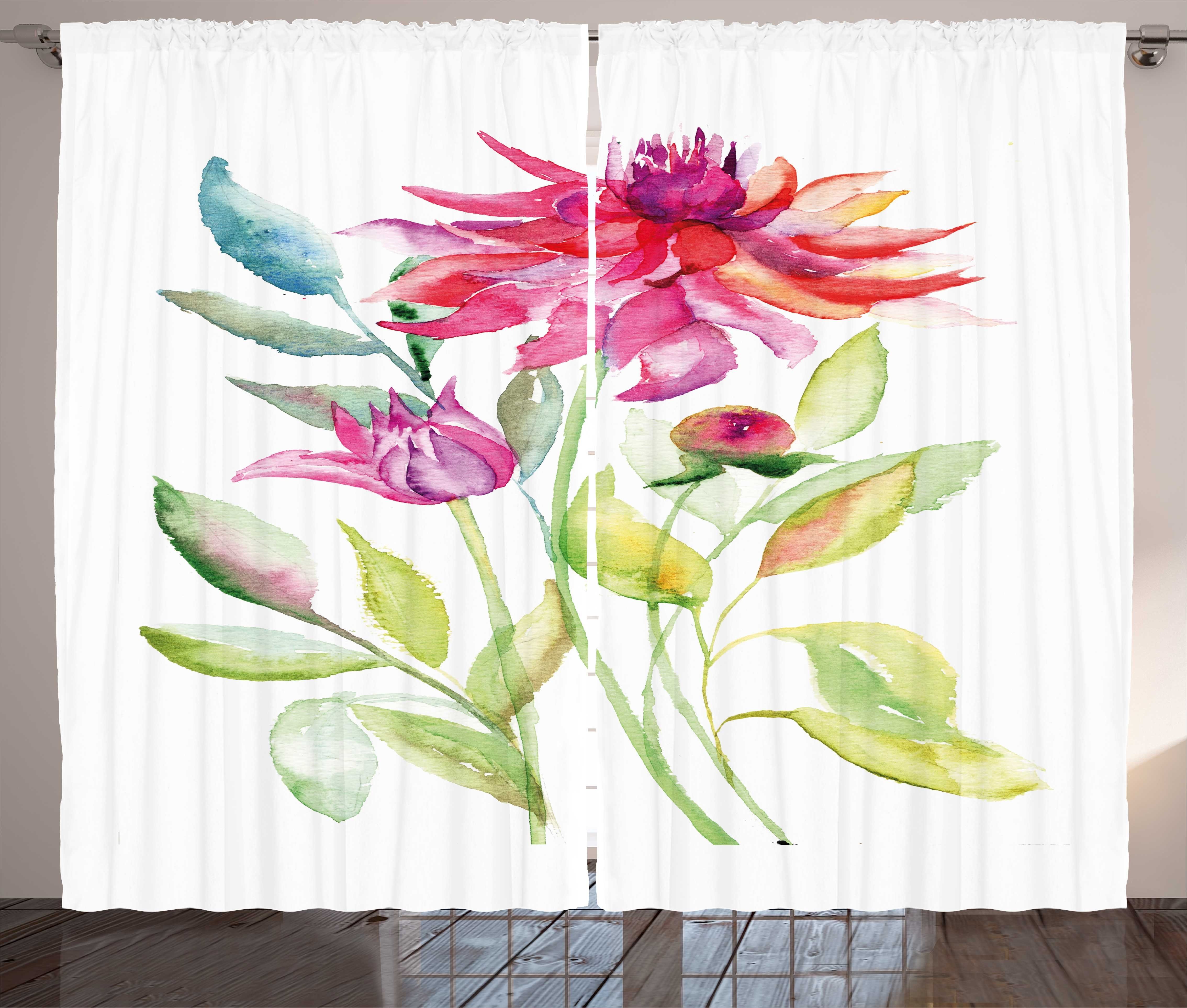 Gardine Schlafzimmer Kräuselband Vorhang mit Schlaufen und Haken, Abakuhaus, Dahlie Blooming Sommer blühen