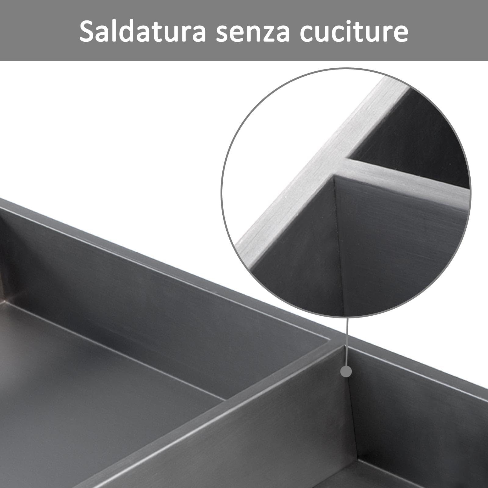 SaniteModar Duschwand Wandnische Dusche aus Edelstahl, Einbaunische für Badezimmer, Edelstahl, (1 tlg), Duschnische 30 × 60 × 10 cm, horizontal & vertikal monti – Bild 5 von 5
