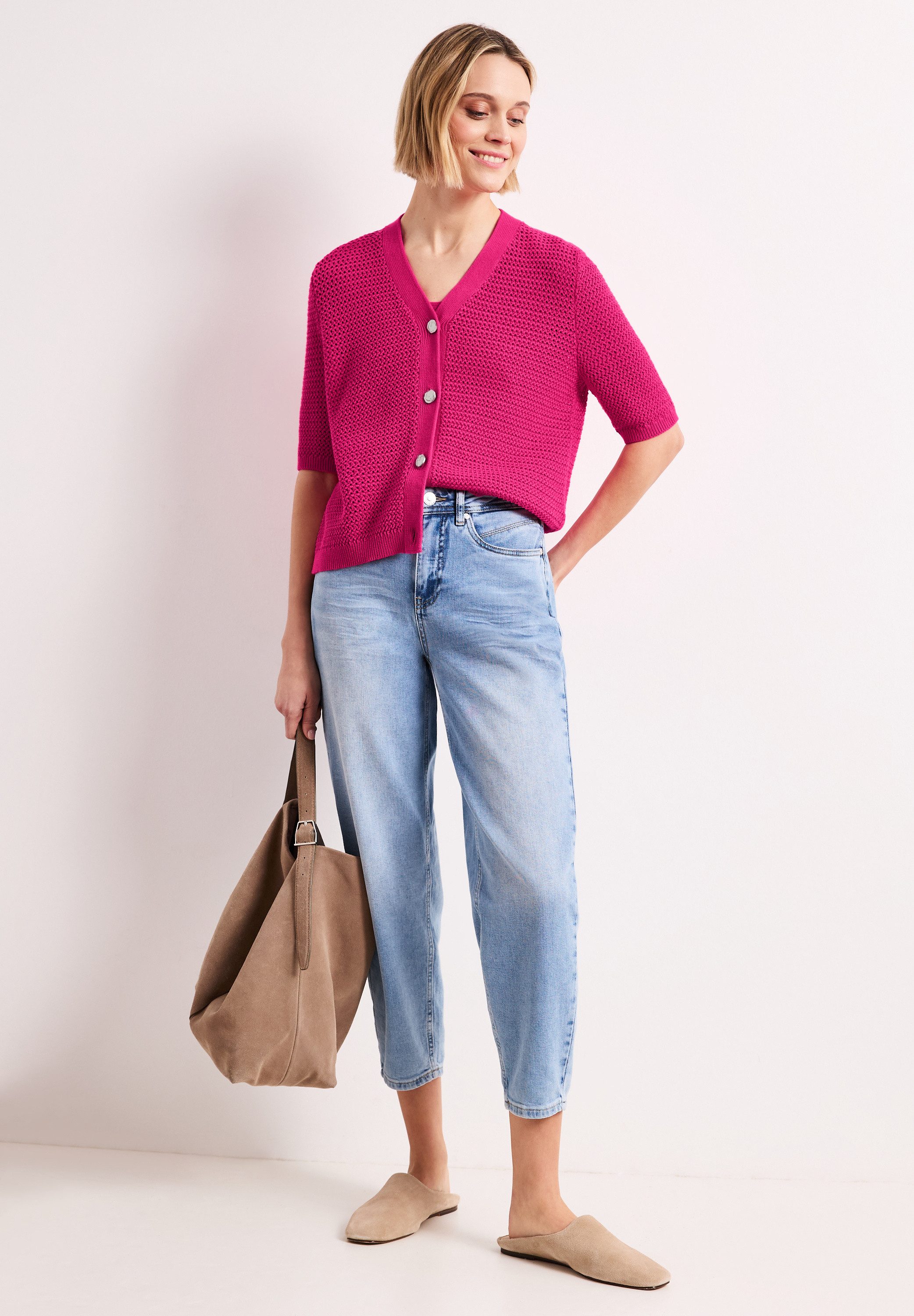 STREET ONE Strickjacke aus reiner Baumwolle