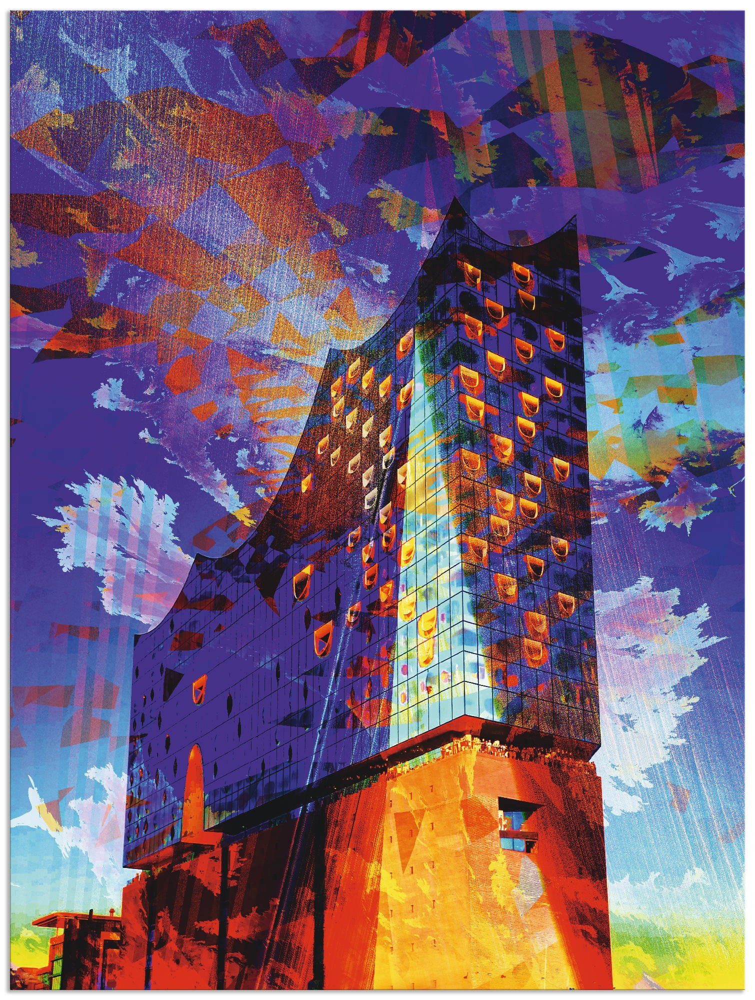 als Wandbild St), Alubild, Hamburg Wandaufkleber (1 IV, Elbphilharmonie Leinwandbild, in Größen Gebäude Poster oder versch. Artland