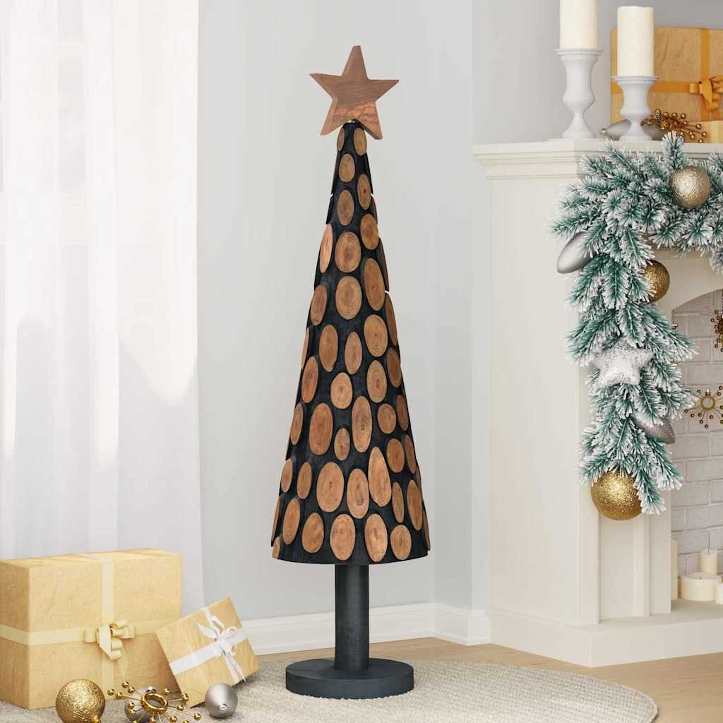 vidaXL Künstlicher Weihnachtsbaum Weihnachtsbaum mit Ständer Braun 120 cm Massivholz