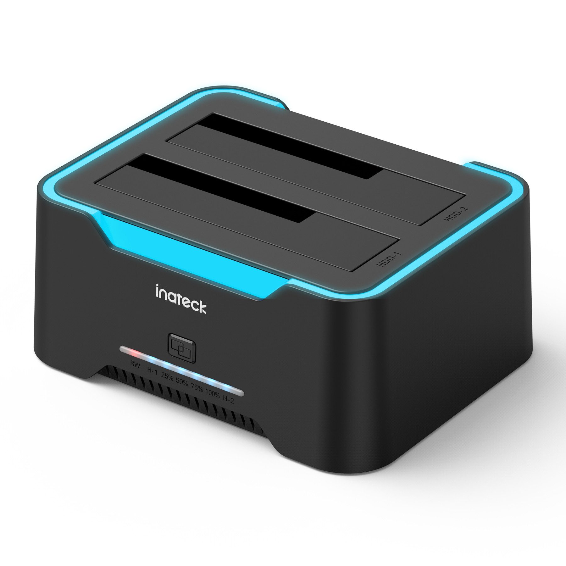Inateck Festplatten-Dockingstation RGB SATA zu USB 3.0, für 2.5 und 3.5 Zoll SATA HDD und SSD, unterstützt UASP, mit Offline-Klonfunktion