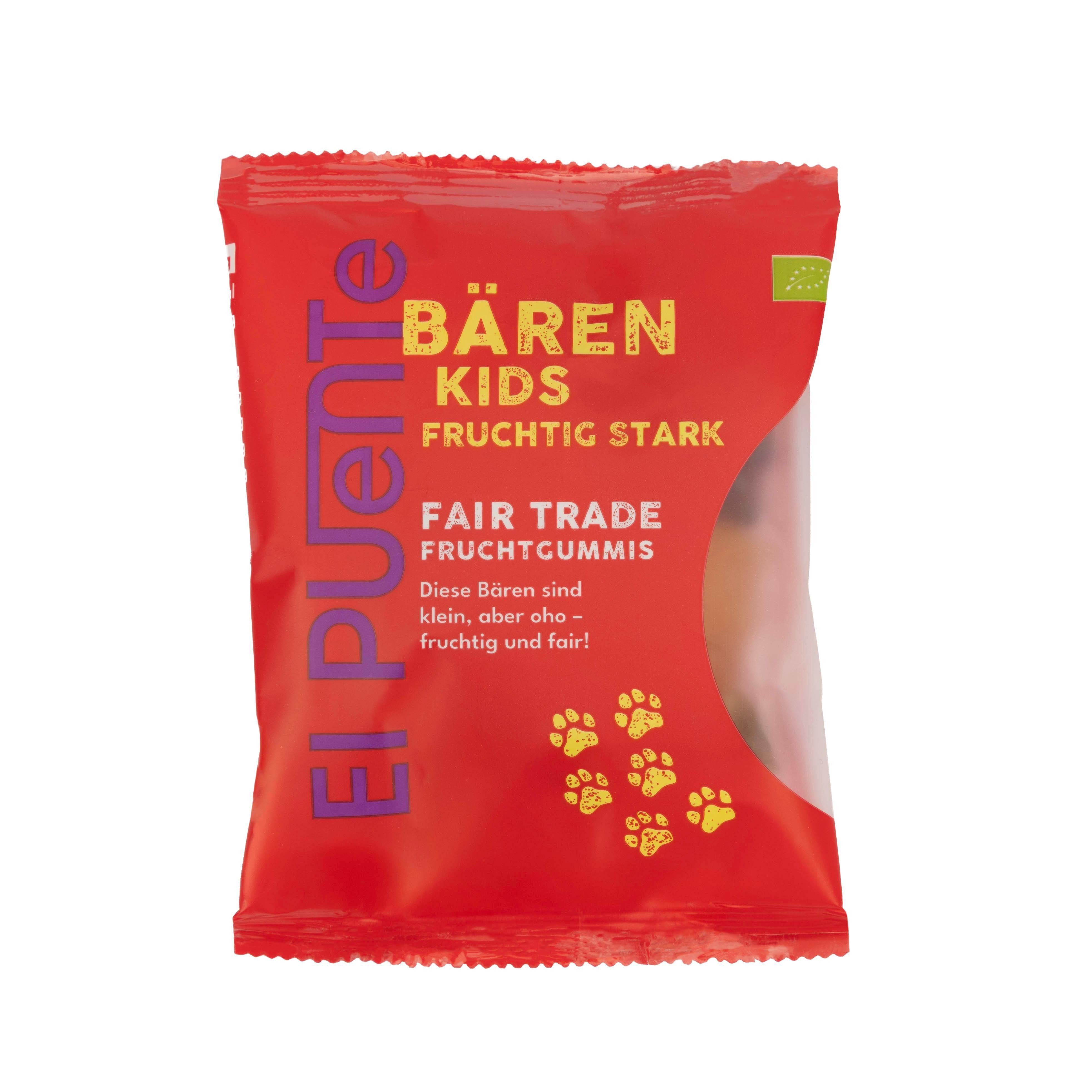 El Puente Knabberei Bärenkids - Bio-Fruchtgummi 25 g, Fair Trade, Bio, Glutenfrei, Handmade