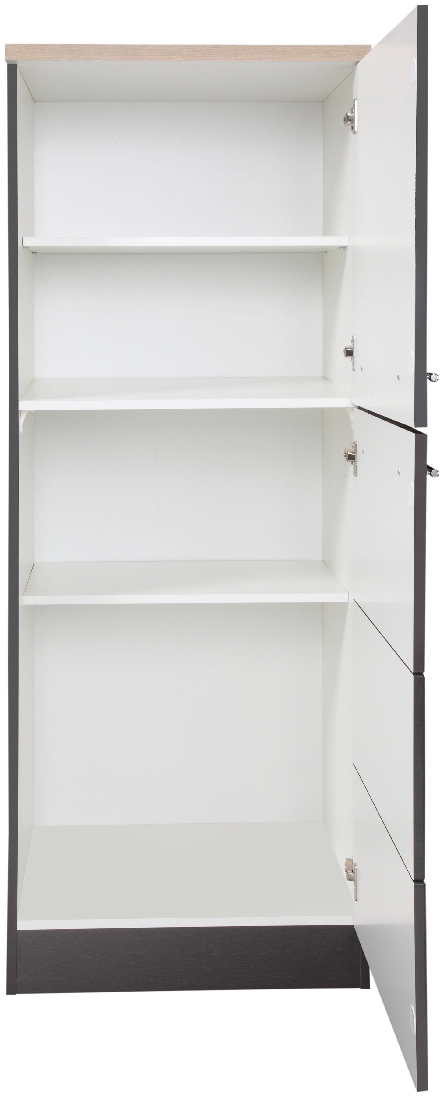 KOCHSTATION Seitenschrank KS-Wien Breite 60 cm, Höhe 165 cm, Türanschlag wechselbar