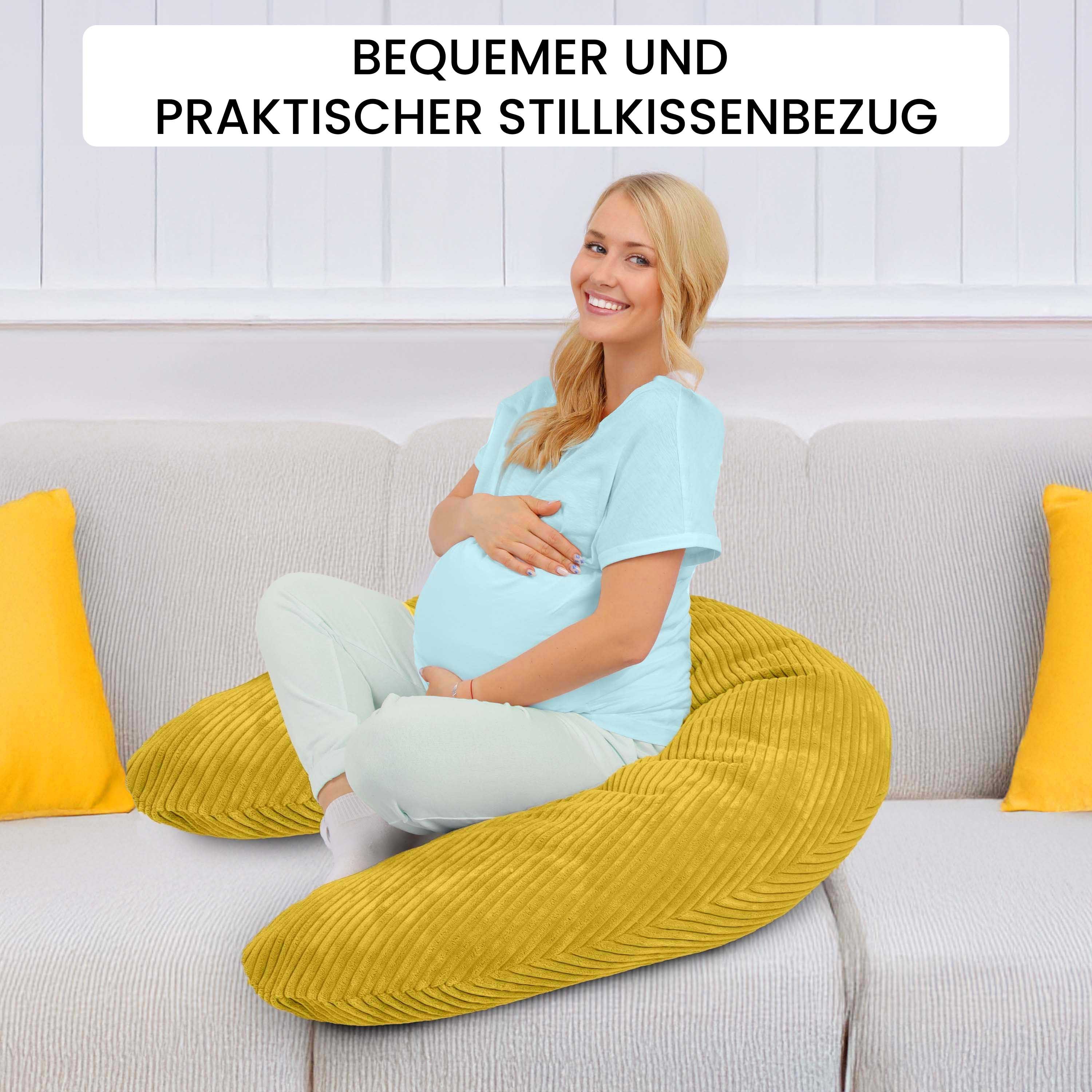 Amilian Stillkissenbezug 170 cm - Kissenbezug für Schwangerschaftskissen; Seitenschläferkissen, weicher und pflegeleichter Bezug - ideal als Ersatzbezug