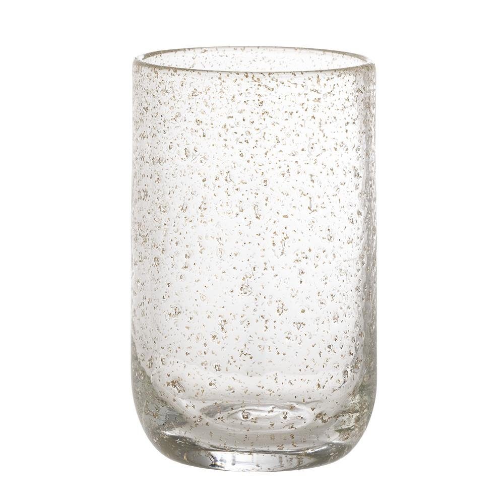 Bloomingville Glas Bubbles, Glas, Trinkglas, 470ml, mit Luftblasen und Glitzer