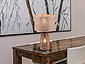 meineWunschleuchte LED Nachttischlampe, große Tisch-Leuchte Rattan-Fuß geflochten skandi-navisch mit Draht-Geflecht Lampen-Schirm in Braun im Landhaus-Stil, Bild 3
