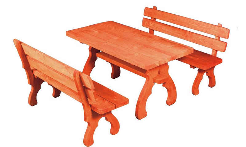 JVmoebel Gartentisch, Garten Möbel Eckbank Sitzgruppe Holz Set Tisch Bank Stuhl Massiv 5tlg. Essgruppe
