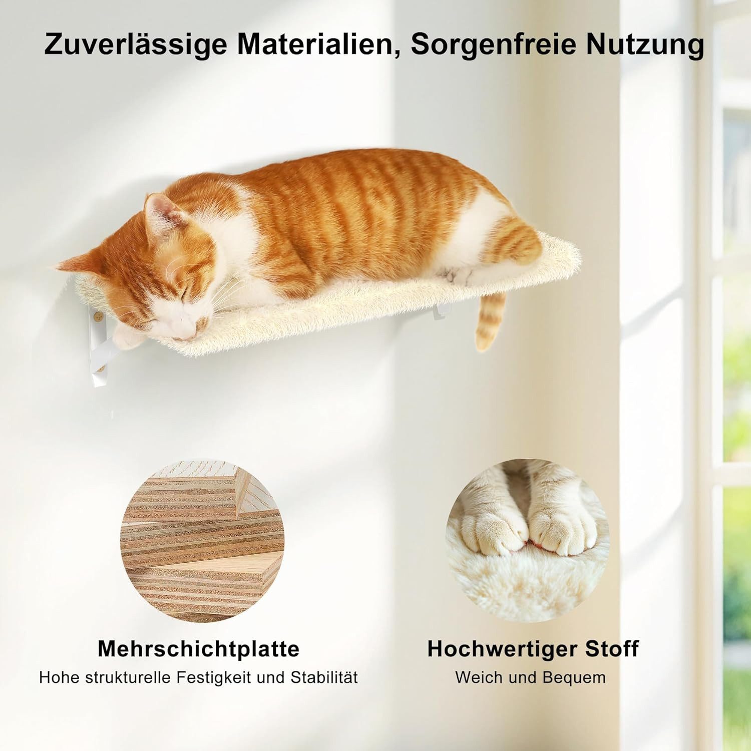 SpionProfi Katzen-Kletterwand Kletterwand Katzen Set Hängematte Katze Katzenhaus Katzenbrücke, 10-teiliges Katzen Kletterwand Set bis zu 18KG Gewicht