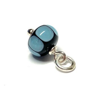 Edelschmiede925 Ohrhänger-Set Anhänger 925 Sterling Silber handgefertigter Glasperle schwarz blau