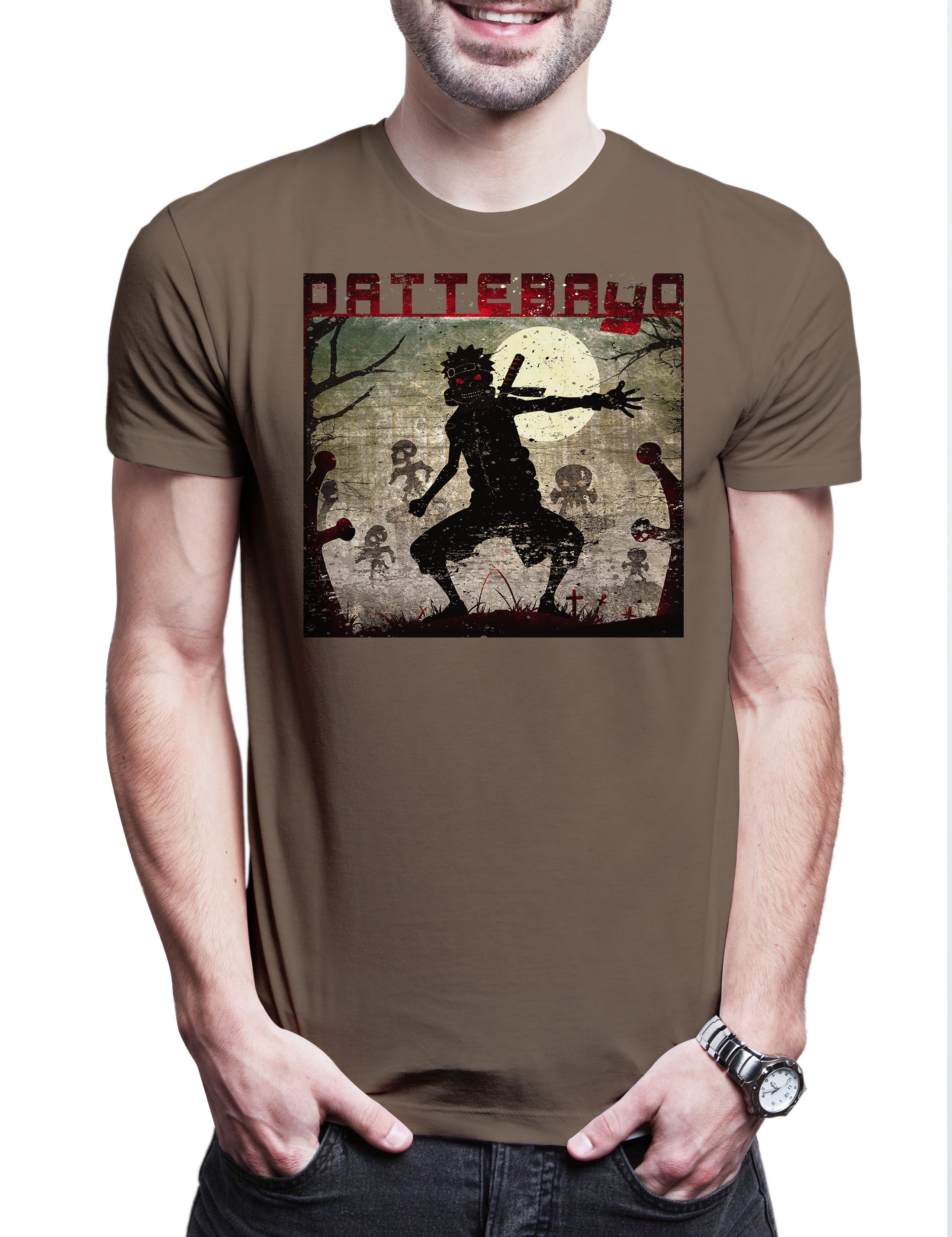Print-Shirt Uzumaki Zombie Herren T-Shirt Shinobi Ninja System Anime Naruto Horror