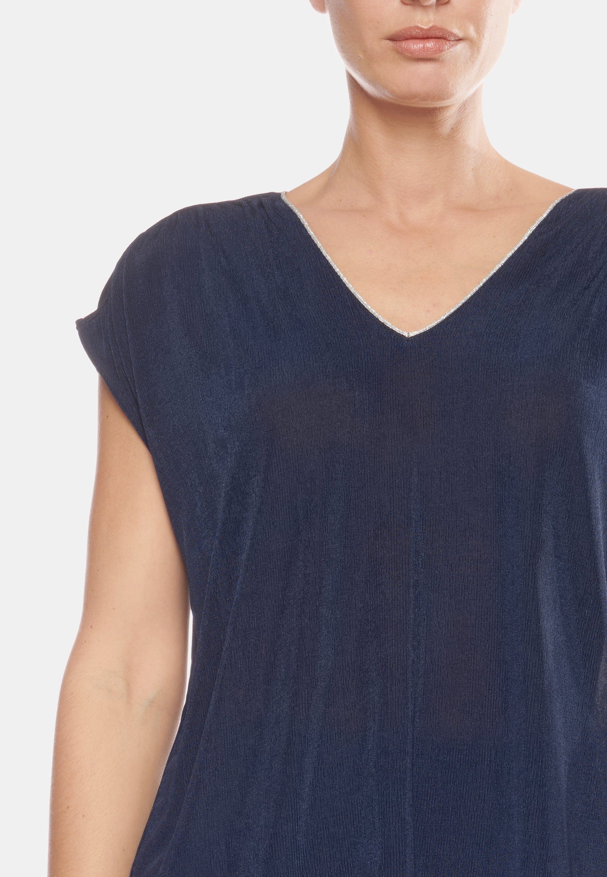 T-Shirt Le V-Ausschnitt SIDY mit femininem Cerises blau-dunkelblau TSHIRT Temps Des