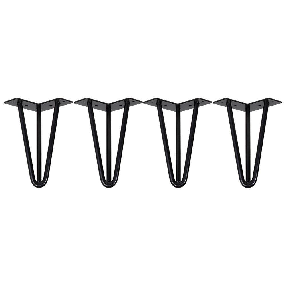 Schwarz Haarnadel 4er Hairpin V2Aox Tischbeine Set Tischbein Möbelfuß V2Aox Größenauswahl Stahl