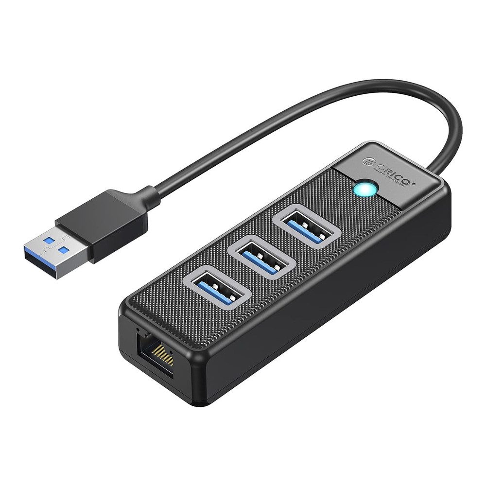 ORICO USB-Hub USB-Verteiler Dockingstation HUB (4-in-1, USB-A, 3x USB-A, 2,5G LAN, kompakt)