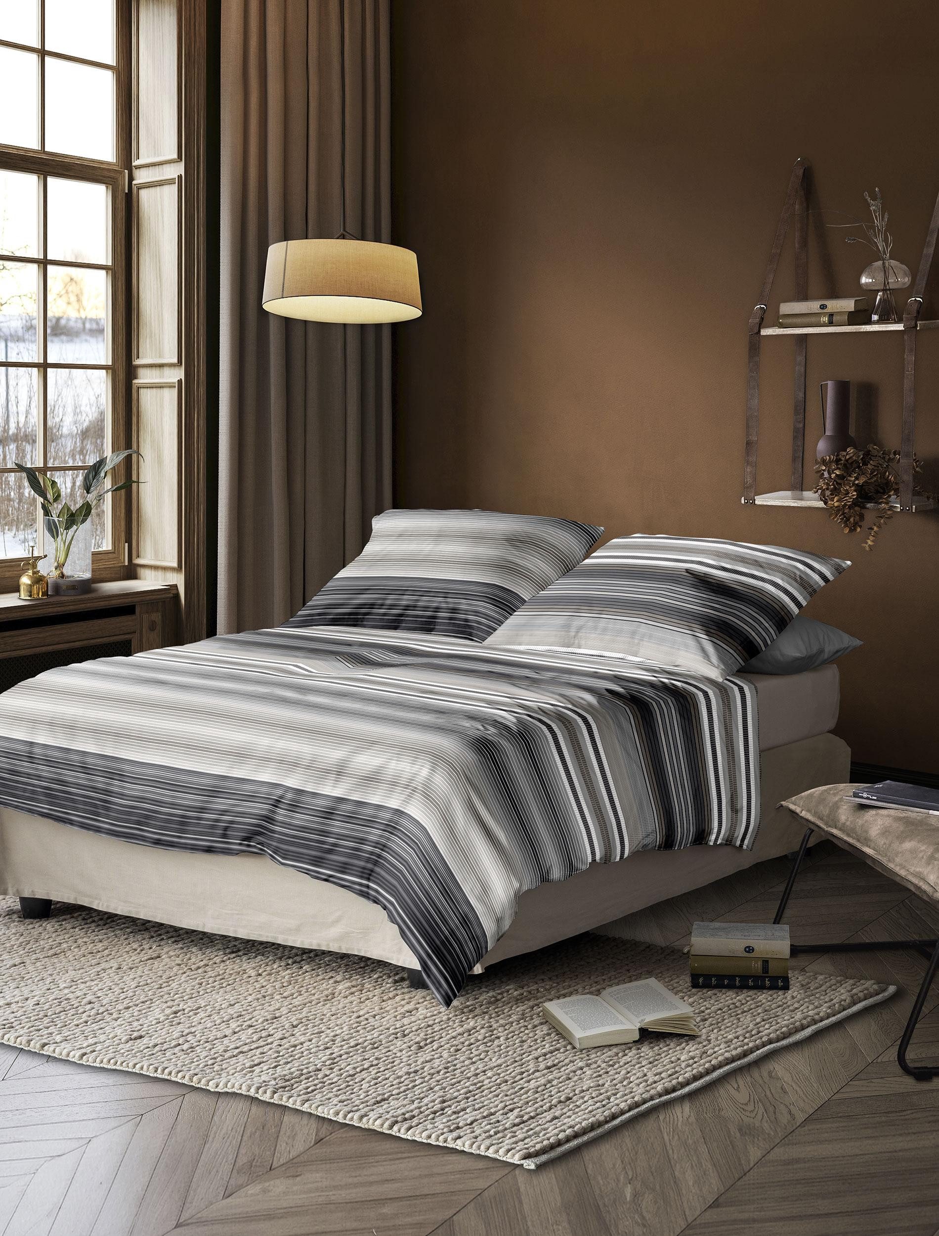 Irisette Bettwäsche Wave-J 8651, Mako-Satin, 2 teilig, anschmiegsam und atmungsaktiv, Ganzjahresqualität