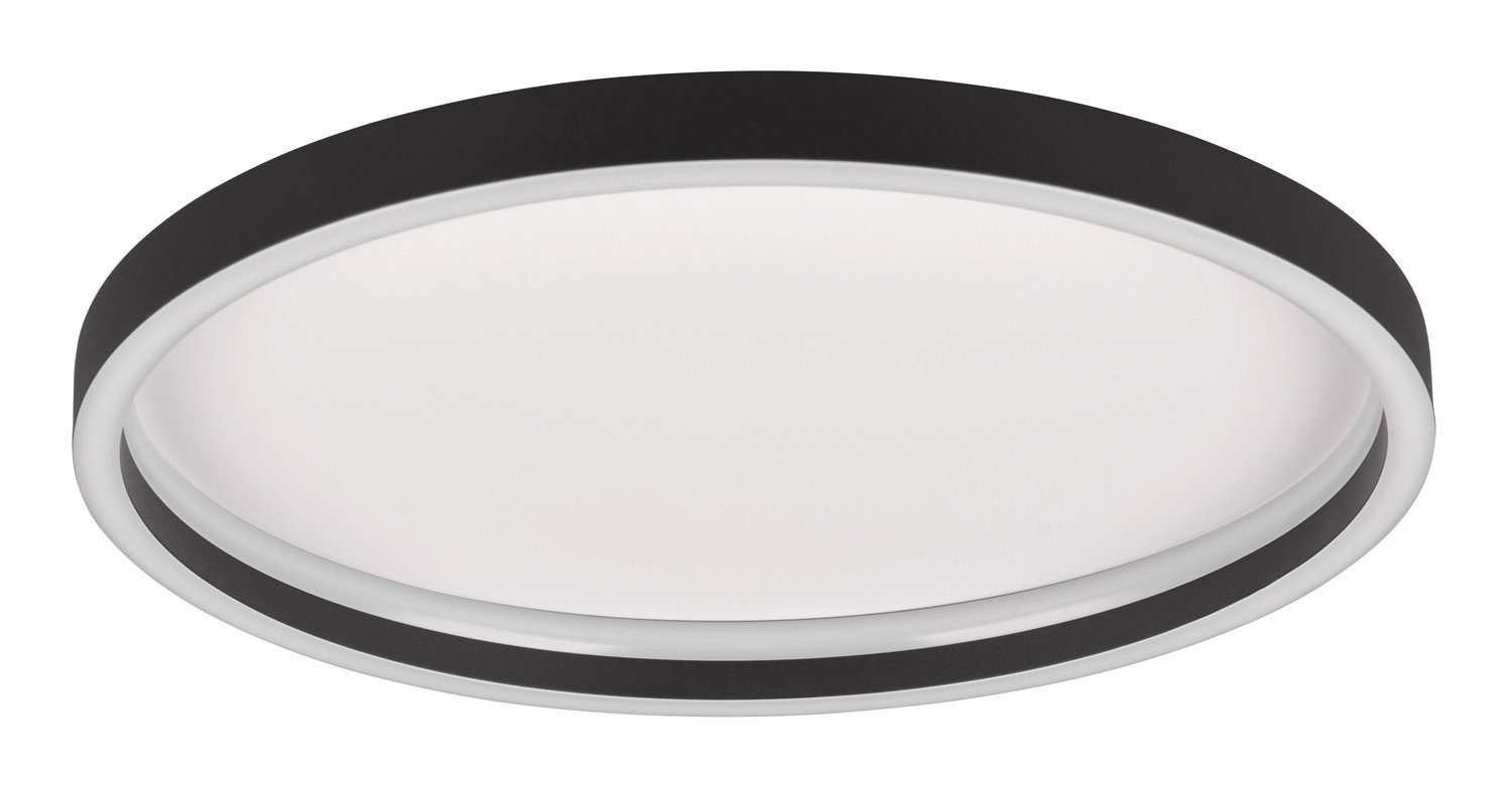 Reality Leuchten LED Deckenleuchte ROTONDA, 1-flammig, Ø 35 cm, Schwarz, Weiß, Metall, LED fest integriert, Warmweiß, LED Deckenlampe