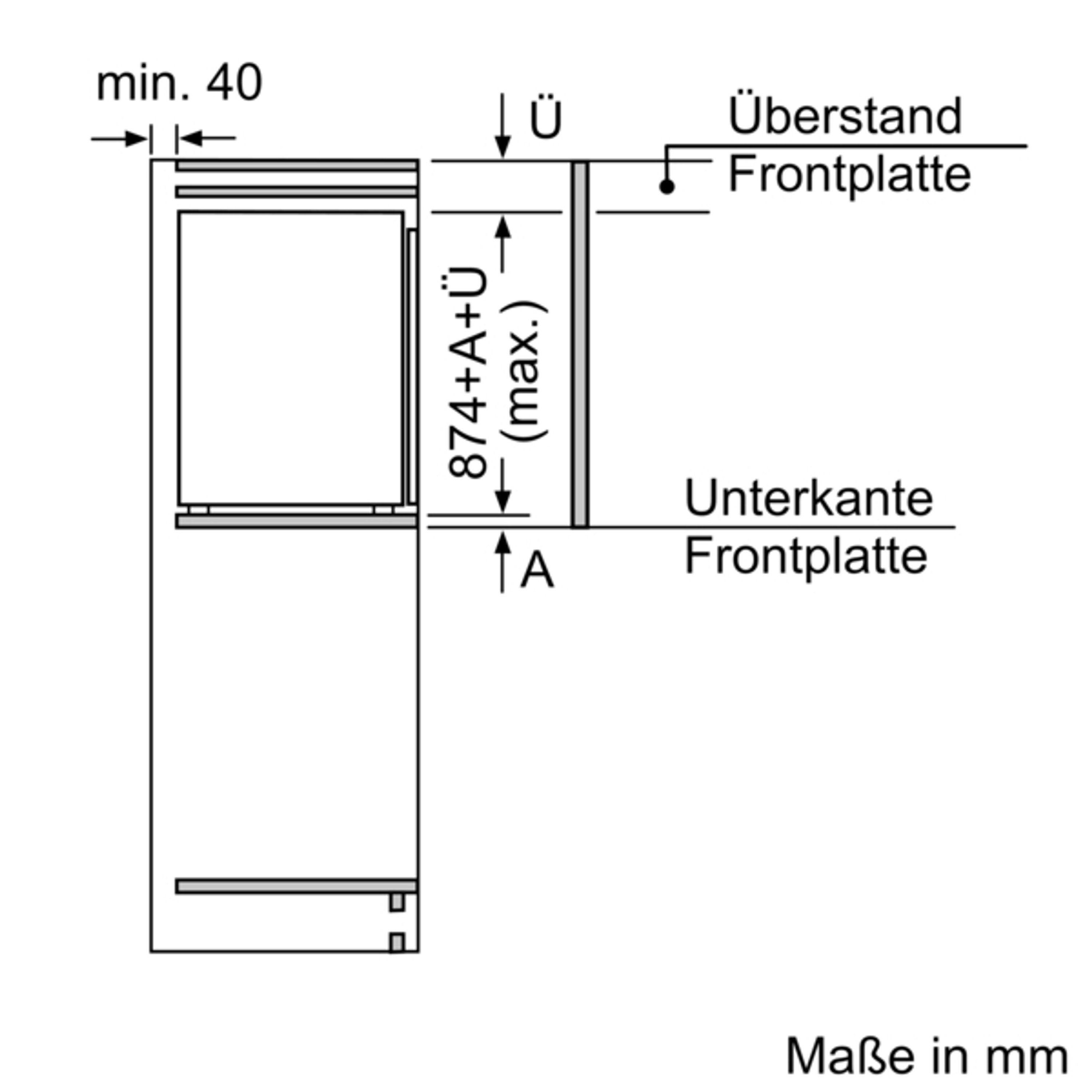 Einbaukühlschrank 874 breit cm hoch, KI21RNSE0, cm SIEMENS 54.1