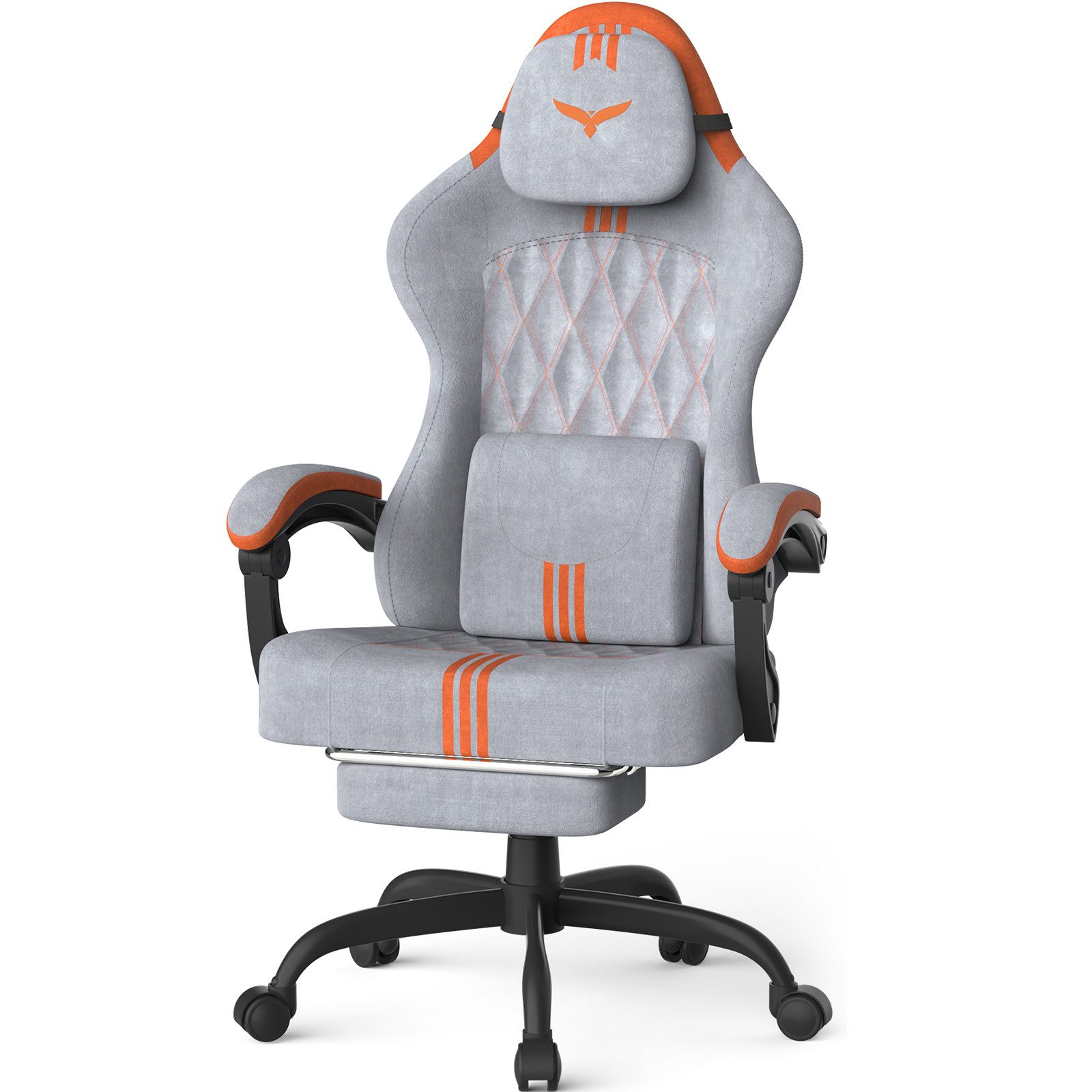 Ferghana Gaming-Stuhl mit Kopfstütze,Lumbarstütze,Fußstütze,Höhenverstellba günstig online kaufen